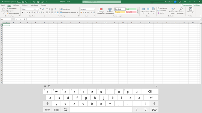 Symbole tastatur Excel
