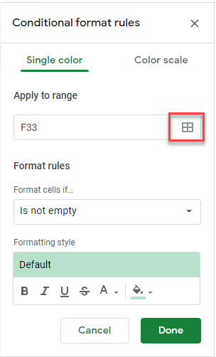 condformating gs rules