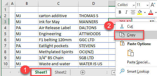 condformatting copysheet one