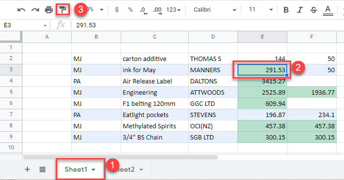 condformatting gs format paint copy