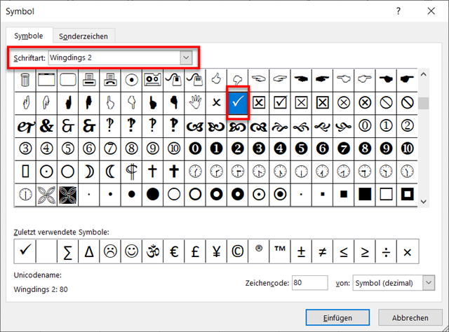 einfuegenHaekchen Windings2 Symbol