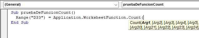 funcion WorksheetFunction Count