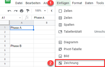 google sheets einfuegen einer Form