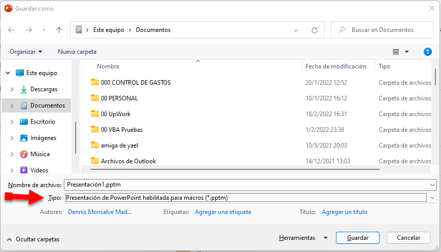 guardar como macro powerpoint