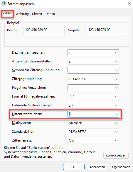 konvertieren zu Pipe Region erweiterte Einstellungen