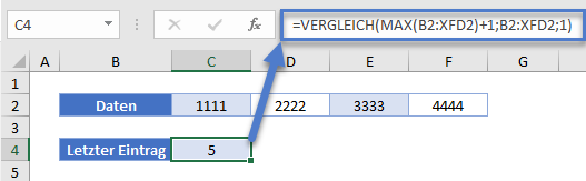 letzten wert in zeile ermitteln vergleich funktion