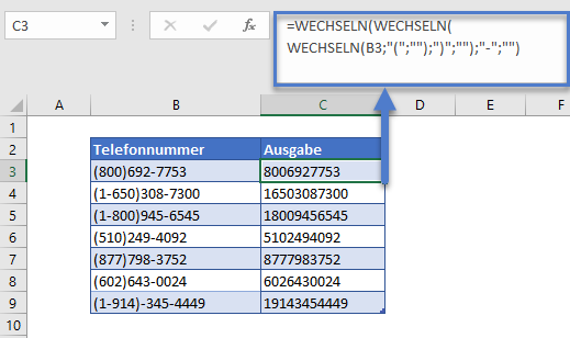 mehrere zeichen durch abgleichen entfernen