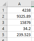 muestra numeros formato general