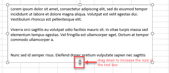 paragraphs text box re size