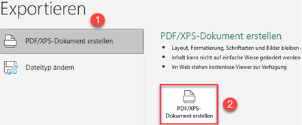 speichere Excel als pdf Export 2