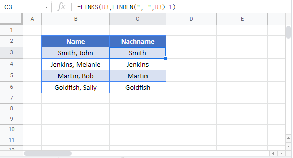 text vor zeichen extrahieren google sheets