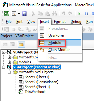 vbaerror 32809 insert module