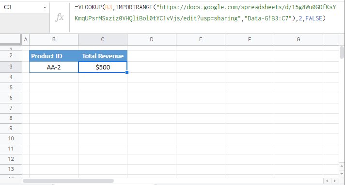 vlookup between sheets G WorkSheet