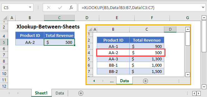 xlookup between sheets Main