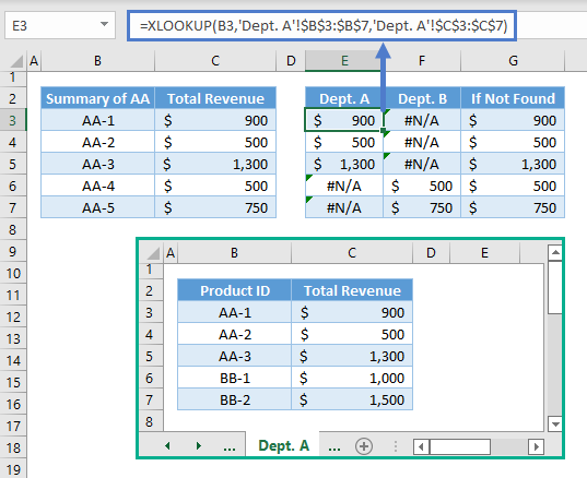 xlookup multiple sheets 02