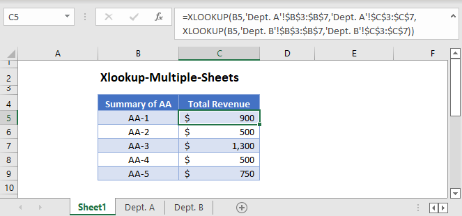 xlookup multiple sheets Main