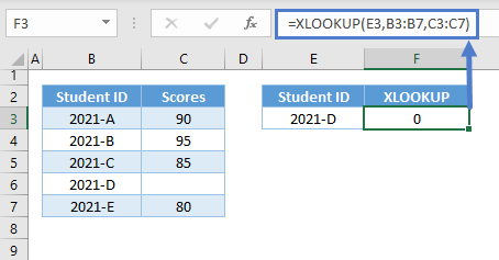 xlookup return blank not zero 05