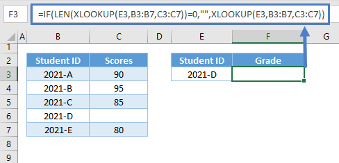 xlookup return blank not zero 09