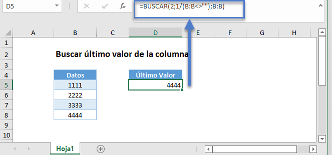 Buscar último valor de columna