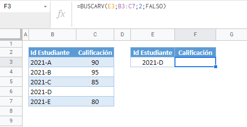 Buscarv enblanco gsheets