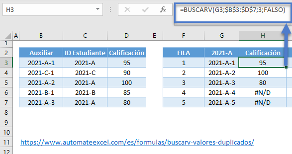 Buscarv fila encabezado