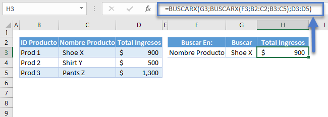 Buscarx en matriz buscada