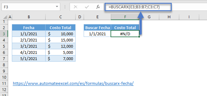 Buscarx problema de fechas