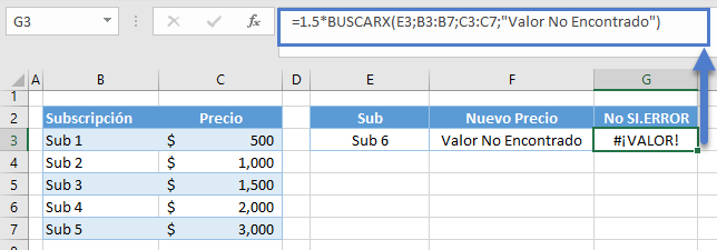 Buscarx sierror valor