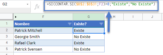 Contarsi con if gsheets