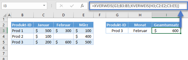 Doppelter xverweis dynamische spalten in rueckgabe array