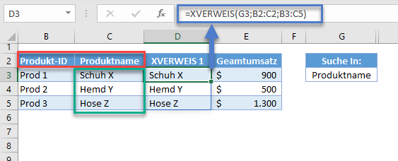 Doppelter xverweis dynamische spalten nachschlage array ermitteln