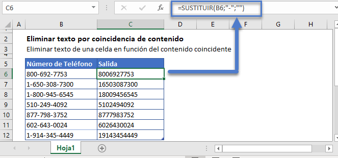 Eliminar texto específico de celda