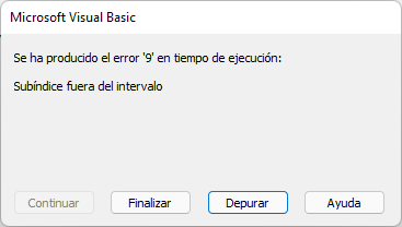 Error array fuera de indice