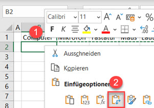 Excel Transport Daten 2