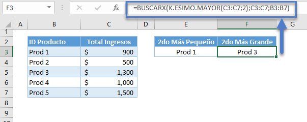 Función buscarx kesimomayor 2do