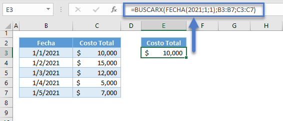 Funciones buscarx fecha