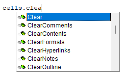 Metodos Clear Disponibles