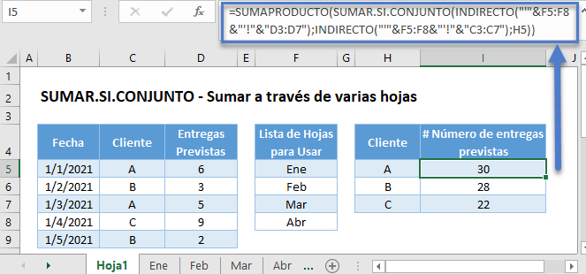 Sumarsi multiples hojas