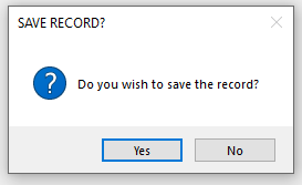 access save button msgbox