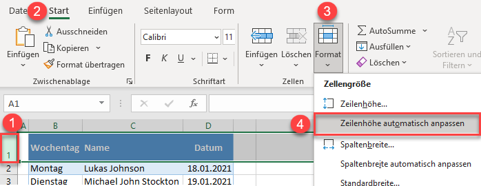 autofit Reihe Höhe Menüleiste 2a