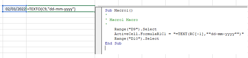 comillas en formulas