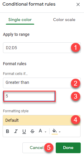 conditional formatting 49