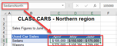 cross reference range name 