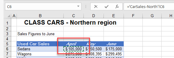 cross reference select cell north