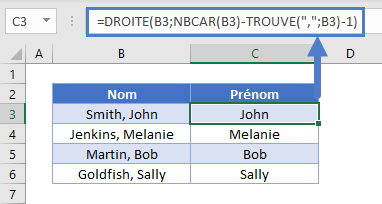 fonction trouve nbcar droite