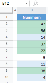 google sheets anwenden bedingter Formatierung auf mehrere Zeilen fertig