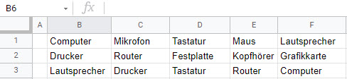 google sheets teile mehrere Zellen Text in Spalten 3 1