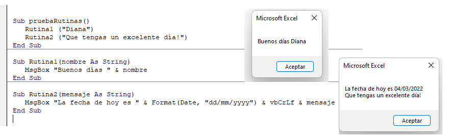 llamado subprocedimientos con parametros