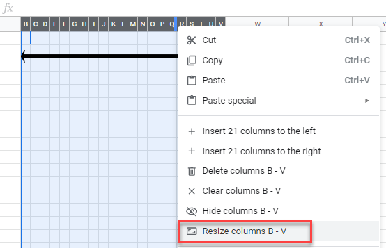 numberline gs resize columns