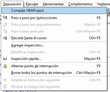 pantalla depurar compilar
